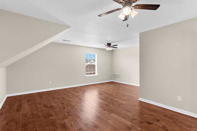 1991 Sunset Trl, Mckinney, TX 75071 - additional living space featuring baseboards, wood finished floors, visible vents, and ceiling fan
