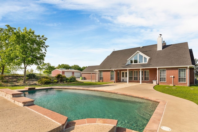 1991 Sunset Trl, Mckinney, TX 75071 - view of swimming pool with a patio area, a fenced in pool, and fence