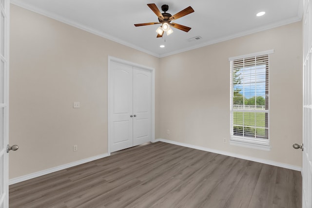 1991 Sunset Trl, Mckinney, TX 75071 - unfurnished room featuring baseboards, visible vents, recessed lighting, a ceiling fan, and wood finished floors