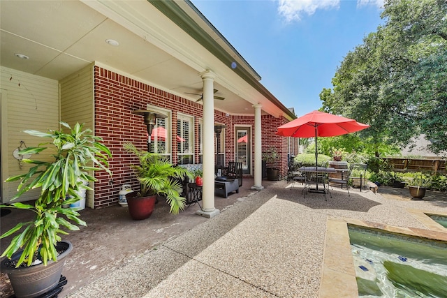 803 Eagle Pass, Heath, TX 75032 - view of patio / terrace featuring ceiling fan and outdoor dining area