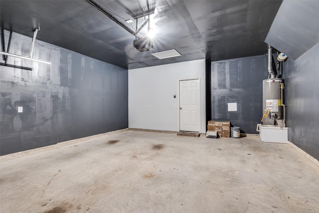 garage with water heater