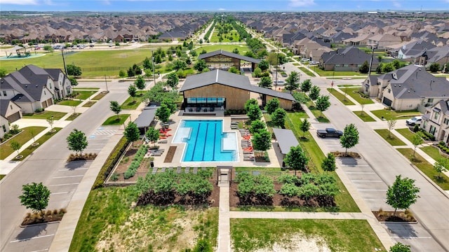 drone / aerial view with a residential view