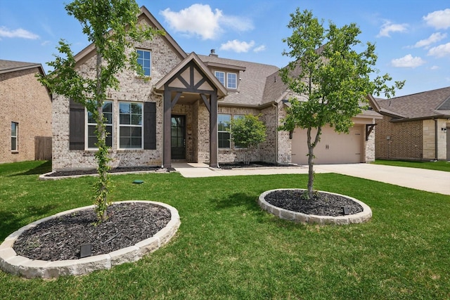 3120 Bent Creek Dr, Anna, TX 75409 - view of front of home with brick siding, concrete driveway, and a front lawn