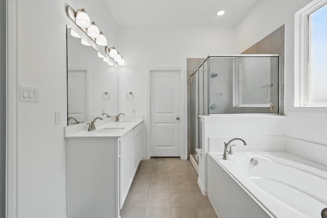 3120 Bent Creek Dr, Anna, TX 75409 - full bathroom with healthy amount of natural light, a bath, and a stall shower