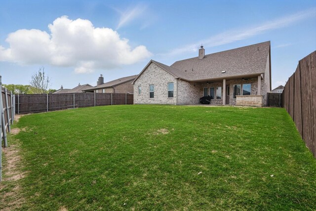 3120 Bent Creek Dr, Anna, TX 75409 - back of house with brick siding and a chimney