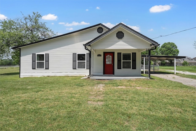 117 W Craven Ave, Lacy Lakeview, TX 76705 - view of front of house featuring a porch, a front lawn, an attached carport, and driveway