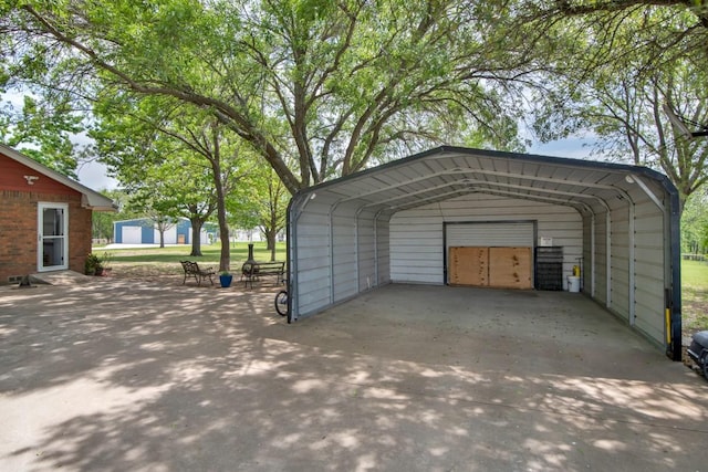 view of car parking featuring a detached carport
