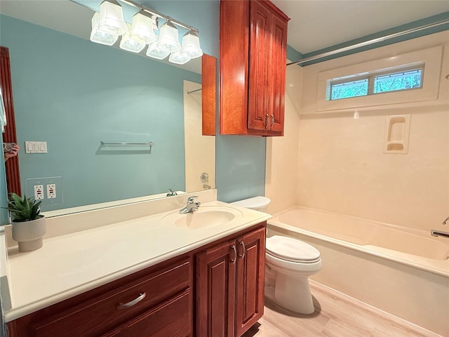 516 Wild Wood Dr, Decatur, TX 76234 - bathroom with vanity, shower / bathtub combination, and wood finished floors