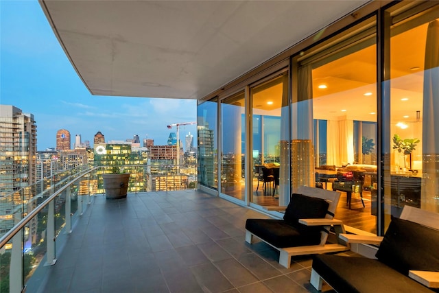balcony with a city view