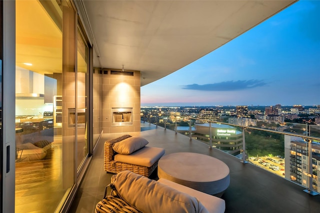 balcony featuring a view of city