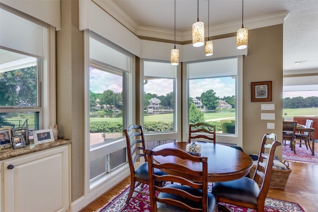 6001 Laurel Valley Ct, Fort Worth, TX 76132 - dining area featuring light wood-style floors and ornamental molding