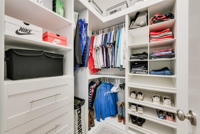 view of walk in closet