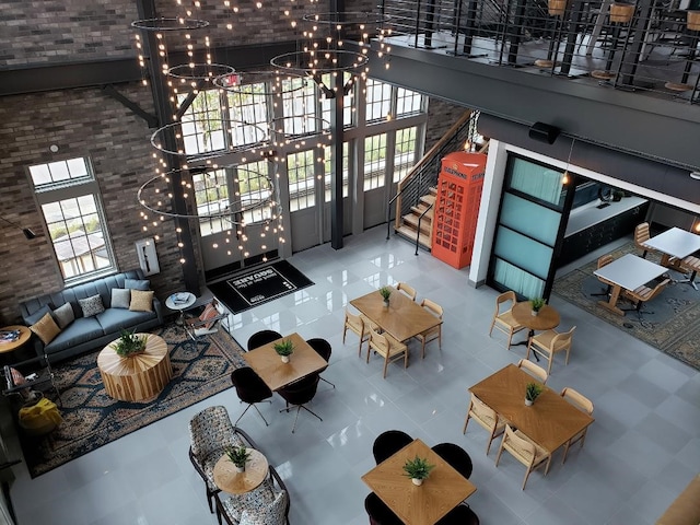 community lobby featuring stairway