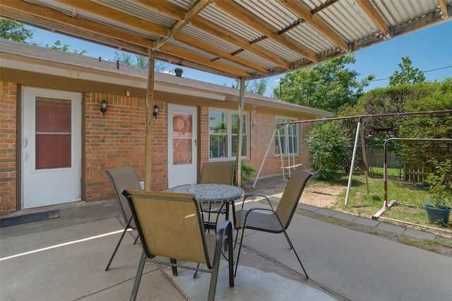 807-809 Sun Valley Dr, Denton, TX 76209 - view of patio / terrace featuring fence and outdoor dining space