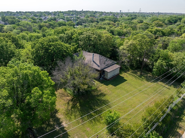 aerial view with a forest view