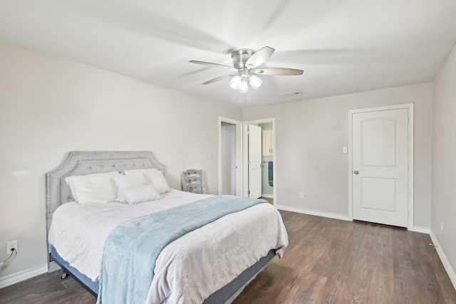 108 N Westlake Dr, Leonard, TX 75452 - bedroom featuring baseboards, wood finished floors, and a ceiling fan
