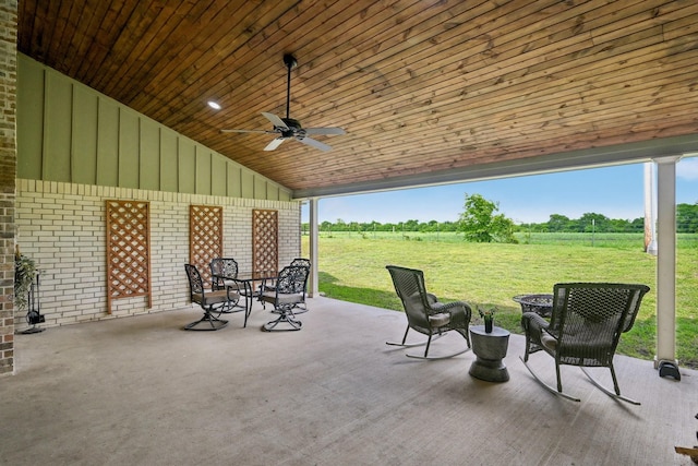 108 N Westlake Dr, Leonard, TX 75452 - view of patio with ceiling fan and a view of rural / pastoral area