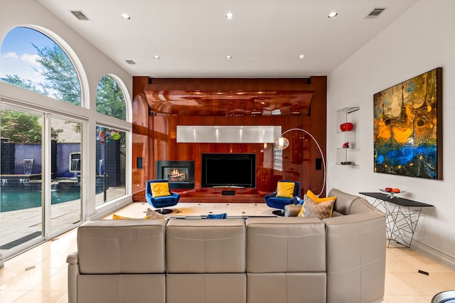 5608 Stone Cliff Ct, Dallas, TX 75287 - tiled living area with recessed lighting and visible vents