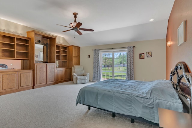 327 Saddle Club Rd, Weatherford, TX 76088 - carpeted bedroom with lofted ceiling and a ceiling fan