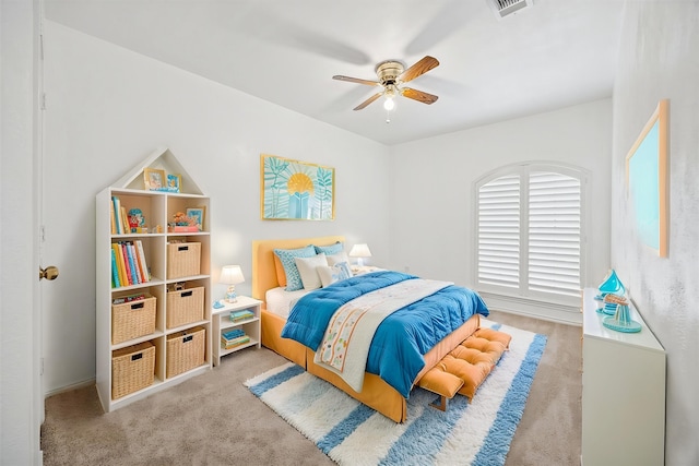 845 Canyon Crest Dr, Irving, TX 75063 - bedroom with carpet, visible vents, and ceiling fan