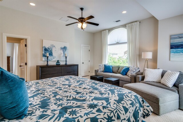 105 Bay Hill Dr, Graford, TX 76449 - bedroom with recessed lighting and ceiling fan