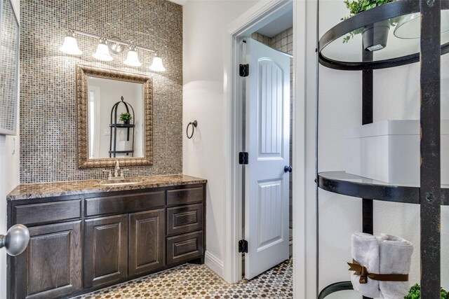 105 Bay Hill Dr, Graford, TX 76449 - bathroom with backsplash and vanity