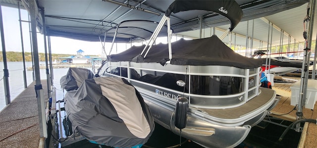 dock area with boat lift