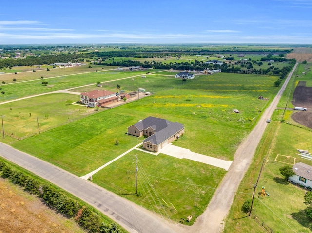 aerial view with a rural view
