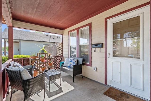 view of patio with a porch