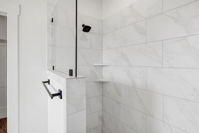 details with tiled shower