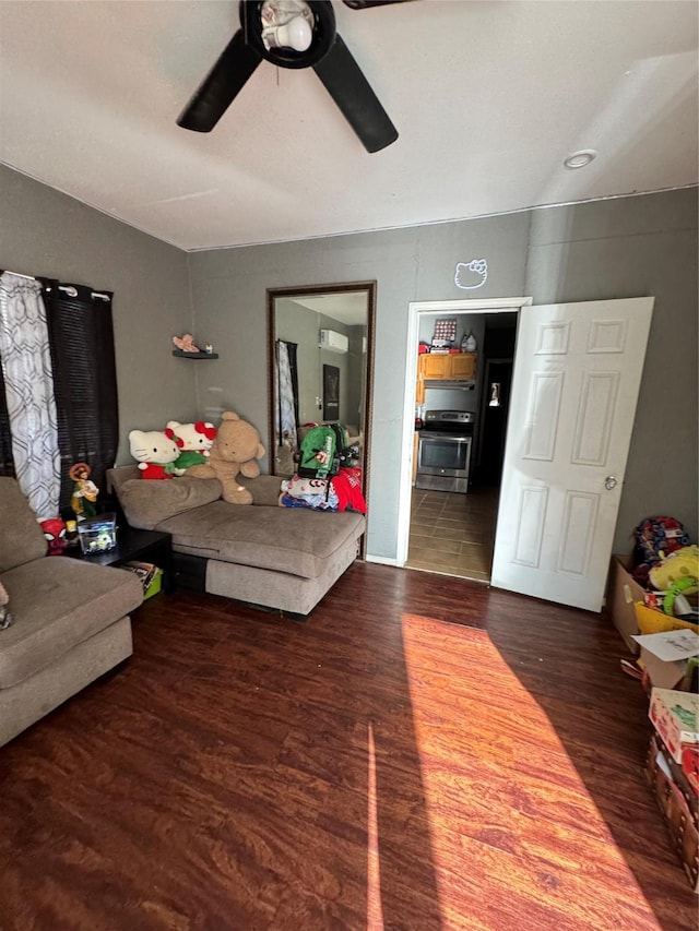 708 N Tennessee St, Mckinney, TX 75069 - living room with wood finished floors and ceiling fan
