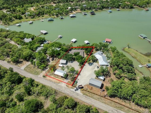 1780 S Lakeview Dr, Gordon, TX 76453 - bird's eye view featuring a water view