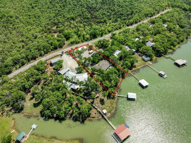 1780 S Lakeview Dr, Gordon, TX 76453 - drone / aerial view with a water view