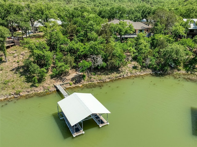 1780 S Lakeview Dr, Gordon, TX 76453 - birds eye view of property featuring a water view and a view of trees
