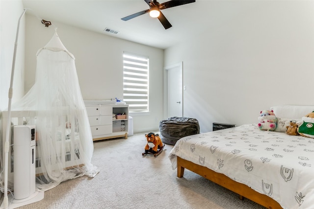 7320 Collin Mckinney Pkwy, Mckinney, TX 75070 - bedroom featuring visible vents, carpet, and ceiling fan