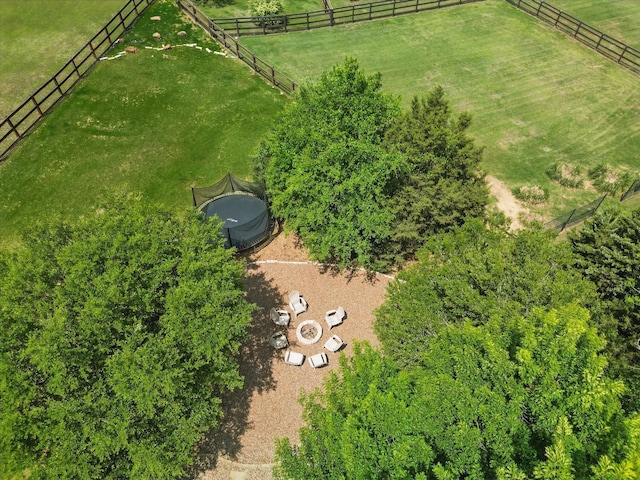 aerial view with a rural view