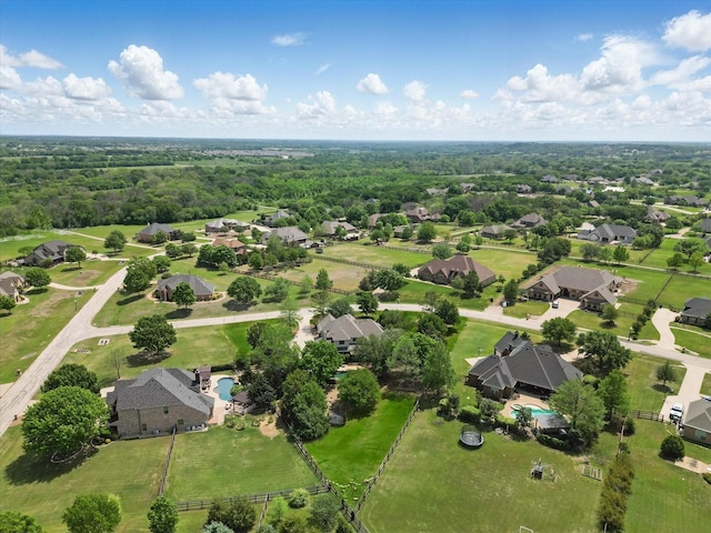 birds eye view of property with a residential view