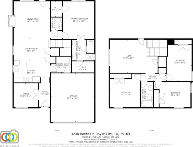 3238 Baehr Dr, Royse City, TX 75189 - floor plan / room layout