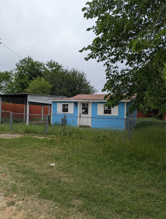 view of front of house with fence private yard