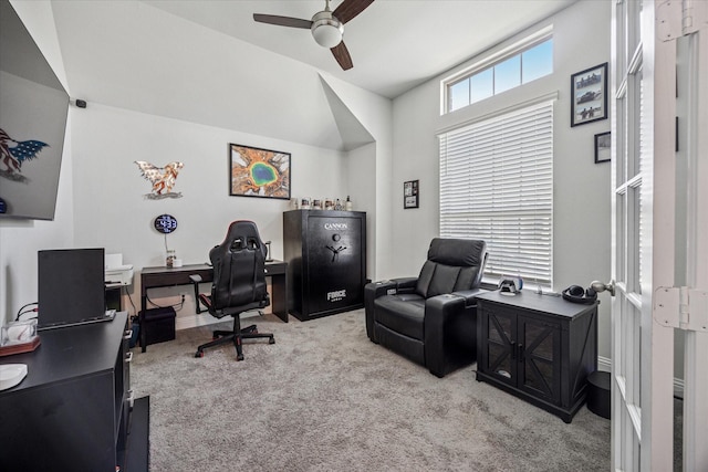 511 Ranchwood Dr, Justin, TX 76247 - carpeted office space with a ceiling fan and baseboards