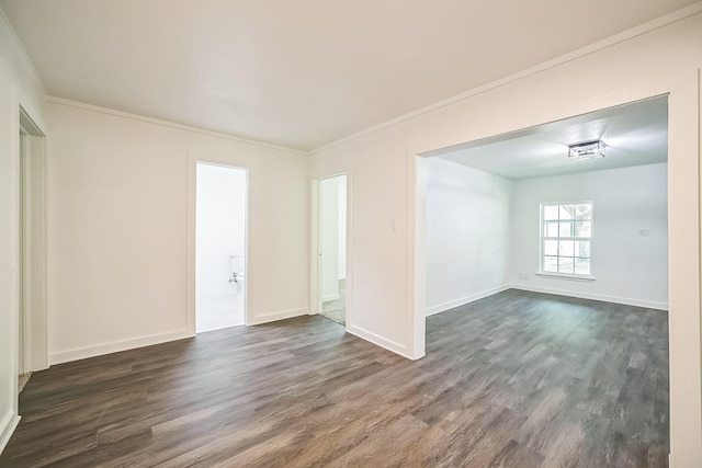 2126 Cedar St, Paris, TX 75460 - unfurnished room featuring dark wood finished floors, baseboards, and ornamental molding