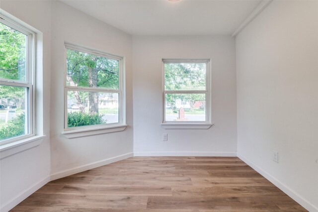604 N E St, Arlington, TX 76011 - spare room with a wealth of natural light, wood finished floors, and baseboards