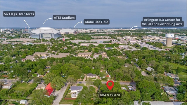 604 N E St, Arlington, TX 76011 - birds eye view of property