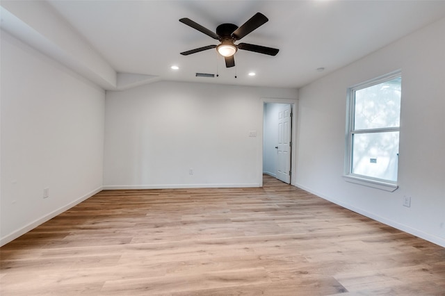 604 N E St, Arlington, TX 76011 - spare room with light wood-type flooring, visible vents, and recessed lighting