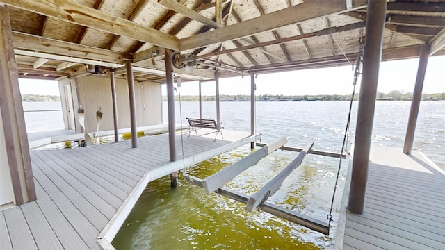 1351 Porter Ct, Granbury, TX 76048 - view of dock featuring a water view and boat lift