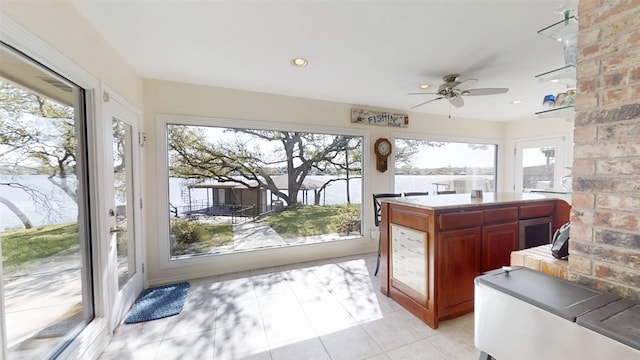 1351 Porter Ct, Granbury, TX 76048 - sunroom / solarium with recessed lighting, a healthy amount of sunlight, and tile patterned flooring