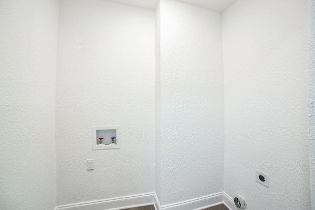 washroom featuring baseboards, hookup for an electric dryer, laundry area, and washer hookup