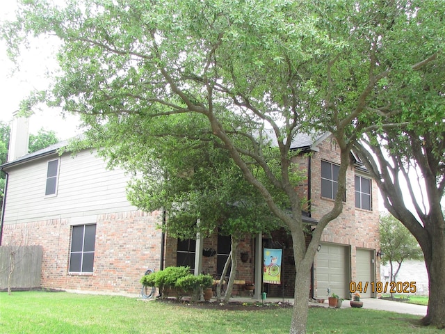 2709 Lakeside Dr, Burleson, TX 76028 - view of front of home featuring brick siding, a front yard, and a garage