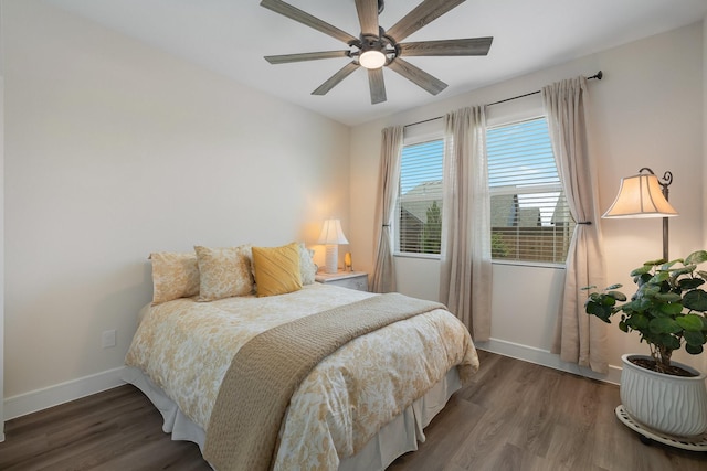1236 Monterra Way, Fate, TX 75087 - bedroom with baseboards, wood finished floors, and ceiling fan