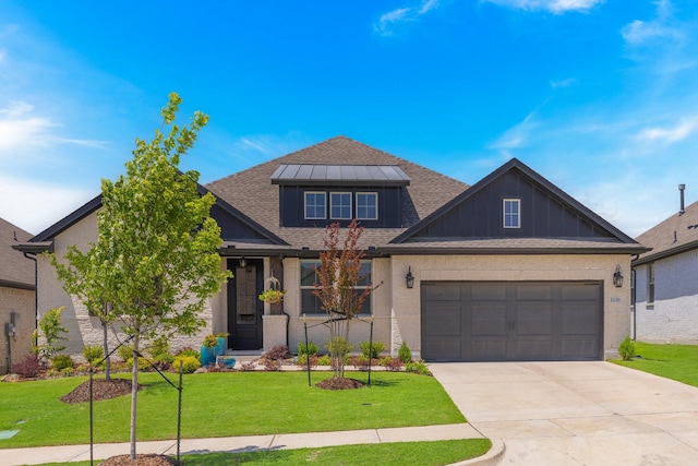 1236 Monterra Way, Fate, TX 75087 - view of front of home with driveway, a garage, a front yard, and roof with shingles